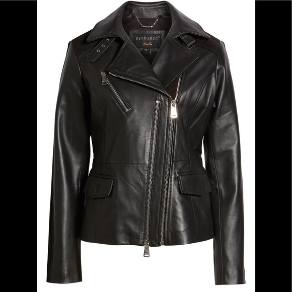 Bernardo Suede Detail Leather Moto Jacket - Picture 1 of 2